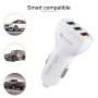 LZ-429 QC3.0 2.4A Three USB-порты Smart Quick Car Charger (White)