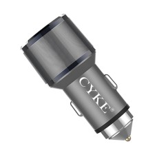 CYKE C11 30W QC 3.0 2.4A Dual USB Aluminum Alloy Car Charger(Grey)