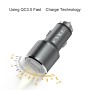 CYKE C11 30W QC 3.0 2.4A Dual USB Aluminum Alloy Car Charger(Grey)