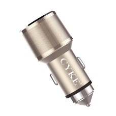 CYKE C11 30W QC 3.0 2.4A Dual USB Aluminum Alloy Car Charger(Gold)