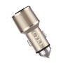 CYKE C11 30W QC 3.0 2.4A Dual USB Aluminum Alloy Car Charger(Gold)