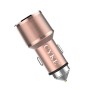 CYKE C11 30W QC 3.0 2.4A Dual USB Aluminum Alloy Car Charger(Rose Gold)