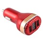 2.4A Output Dual USB Smart Car Charger with LED Display (Red)