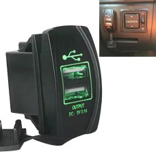 Car Motorcycle Dual USB Port Charge with Dustproof Cover and LED Light(Random Color Delivery)