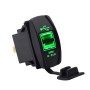 Car Waterproof Dual USB Charger DC12-24V 3.1A, with LED Indicator Light(Green Light)