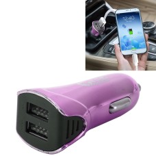 Car Auto 5V Dual USB 2.1A/1A Cigarette Lighter Adapter for Most Phones(Purple)