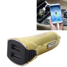 Car Auto 5V Dual USB 2.1A/1A Cigarette Lighter Adapter for Most Phones(Yellow)