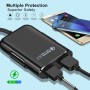 HMQ-C801 1,8M 8A MAX 4 PORTS USB CAR Зарядное устройство с расширенным USB-концентратором для зарядки переднего и заднего сиденья (черный)