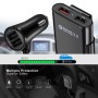 HMQ-C801 1.8m 8A Max 4 Ports USB Car Charger with Extending USB HUB for Front & Back Seat Charging (Black)