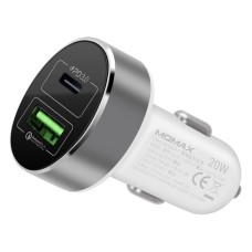 MOMAX UC10W PD+QC 3.0 Car Charger(White)