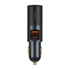 Baseus Share U+C 120W Together Fast Charge Car Charger with Cigarette Lighter Expansion Port(Grey)