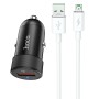 HOCO Z32A 18W Micro USB 7 Pin Interface Flash Power Fully Compatible Car Charger + Micro USB 7 Pin Cable Set(Black)