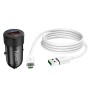 HOCO Z32A 18W Micro USB 7 Pin Interface Flash Power Fully Compatible Car Charger + Micro USB 7 Pin Cable Set(Black)