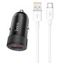 HOCO Z32A 18W USB-C / Type-C Interface Flash Power Fully Compatible Car Charger + USB-C / Type-C Cable Set (Black)