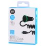 17W 3.4A Mini USB Car Charger with 8 Pin Spring Cable