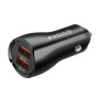 ACC-228 QC4.0 + QC4.0 45W Dual USB Metal Car Charger (Black)
