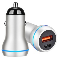 ACC-581 PD 20W + QC3.0 Type-C / USB-C + USB Fast Charging Car Charger (Silver)