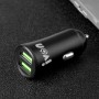 IVON CC26 5V 2.1A Dual USB Port Mini Car Charger(Black)