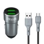 IVON CC38 2.4A Dual USB Car Charger + 1m USB to Micro USB Fast Charge Data Cable Set