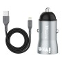 IVON CC39 18W 3.1A QC 3.0 USB Car Charger + 1m USB to 8 Pin Fast Charge Data Cable Set