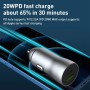 20W PD+22.5W USB Ports Car Charger, Compatible with Android and IOS (Grey)