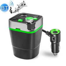 Cup Holder Car Charger Car Bluetooth MP3 Support Bluetooth / TF Card / U Disk / FM (Green)