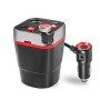 Cup Holder Car Charger Car Bluetooth MP3 Support Bluetooth / TF Card / U Disk / FM (Red)