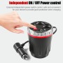 Cup Holder Car Charger Dual Cigarette Lighter 4USB Ports Charger Car MP3 Player (Green)