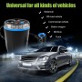 Cup Holder Car Charger Dual Cigarette Lighter 4USB Ports Charger Car MP3 Player (Blue)