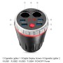 Cup Holder Car Charger Dual Cigarette Lighter 4USB Ports Charger Car MP3 Player (Blue)