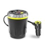 Cup Holder Car Charger Dual Cigarette Lighter 4USB Ports Charger Car MP3 Player (Yellow)