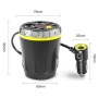 Cup Holder Car Charger Dual Cigarette Lighter 4USB Ports Charger Car MP3 Player (Yellow)