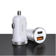 JOYROOM C-A08 30W Mini PD+QC3.0 Dual-port Smart Car Charger (White)