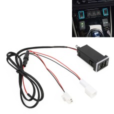 Car QC3.0 Fast Charge USB Interface Modification Charger for Toyota, Cigarette Lighter to Take Power (Ice Blue Light)