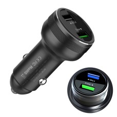 Dual USB 66W Car Flash Charger for OPPO / Huawei (Black)