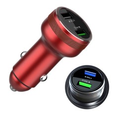 Dual USB 66W Car Flash Charger for OPPO / Huawei (Red)