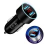 JMG-C016A 5 PCS 5V 3.1A Car Dual USB Charger with LED Display(Black)