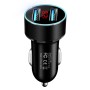 JMG-C016A 5 PCS 5V 3.1A Car Dual USB Charger with LED Display(Black)