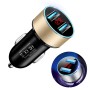 JMG-C016A 5 PCS 5V 3.1A Car Dual USB Charger with LED Display(Gold)