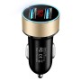 JMG-C016A 5 PCS 5V 3.1A Car Dual USB Charger with LED Display(Gold)