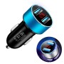 JMG-C016A 5 PCS 5V 3.1A Car Dual USB Charger with LED Display(Blue)