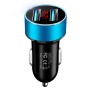 JMG-C016A 5 PCS 5V 3.1A Car Dual USB Charger with LED Display(Blue)