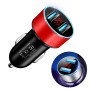 JMG-C016A 5 PCS 5V 3.1A Car Dual USB Charger with LED Display(Red)