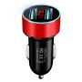 JMG-C016A 5 PCS 5V 3.1A Car Dual USB Charger with LED Display(Red)