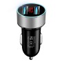 JMG-C016A 5 PCS 5V 3.1A Car Dual USB Charger with LED Display(Silver)