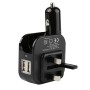 SL-608 2 in 1 2.1A Dual USB Travel Charger Foldable Car Charger, UK Plug(Black)