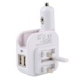 SL-608 2 in 1 2.1A Dual USB Travel Charger Foldable Car Charger, UK Plug(White)