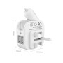 SL-608 2 in 1 2.1A Dual USB Travel Charger Foldable Car Charger, UK Plug(White)