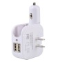 SL-608 2 in 1 2.1A Dual USB Travel Charger Foldable Car Charger, US Plug(White)