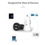 X-level CCMN-01 5V 2.4A Portable Dual USB Smart Car Charger (White)